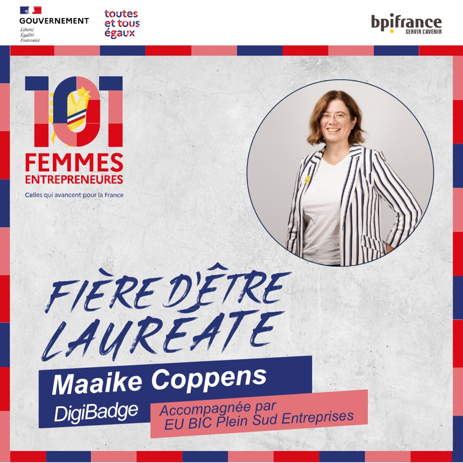 Maaike Coppens, DigiBadge: proud to be a laureate of 101 Femmes Entrepreneures 2026